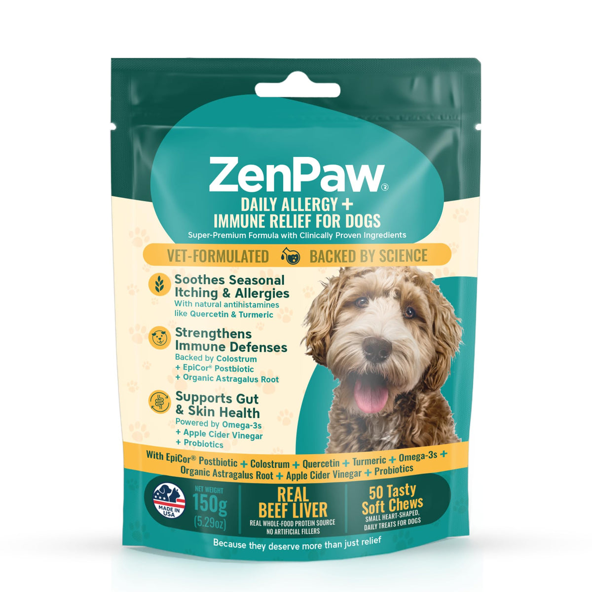 ZENPAW Daily, hígado de res, 50 masticables