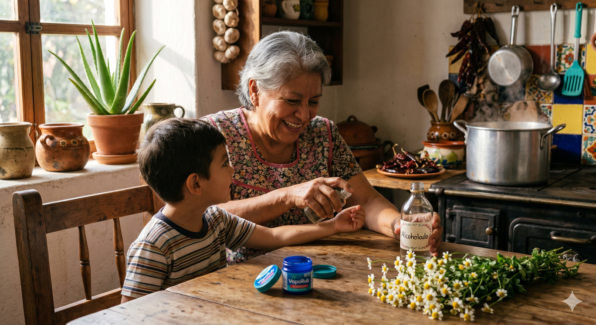 Remedios de la abuela y tradiciones de cuidado familiar latino