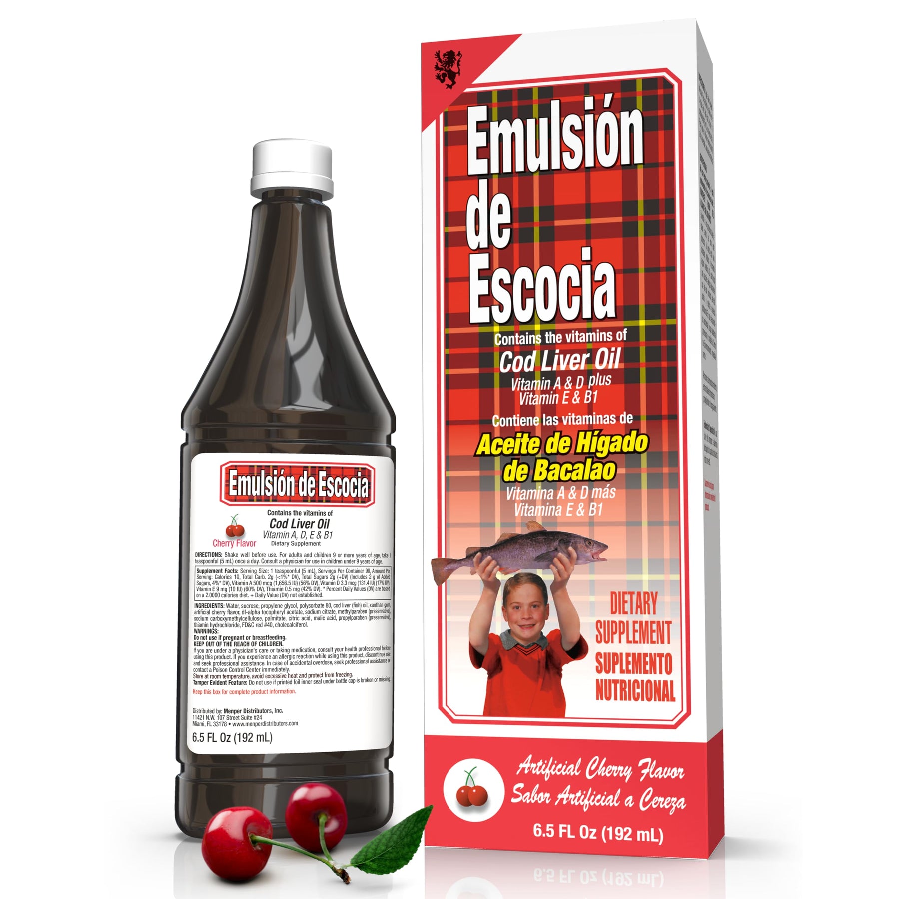 Botella de Emulsión de Escocia con aceite de hígado de bacalao