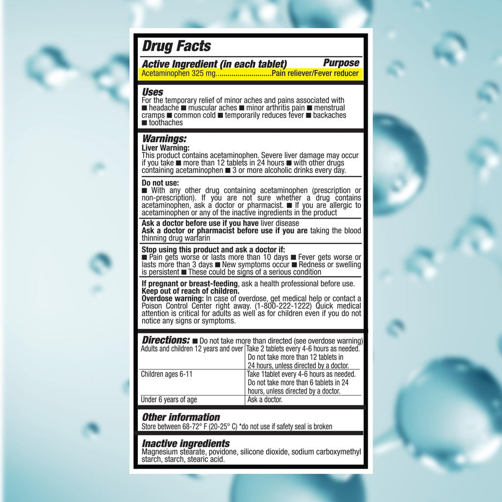 DURALGINA Acetaminophen Tablets | 30 Count | 3-Pack