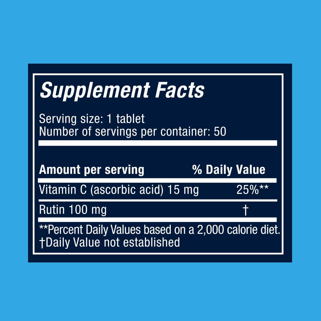 RUTASCORBIN - Rutin and Vitamin C Tablets | 50 Ct | 1-Pack