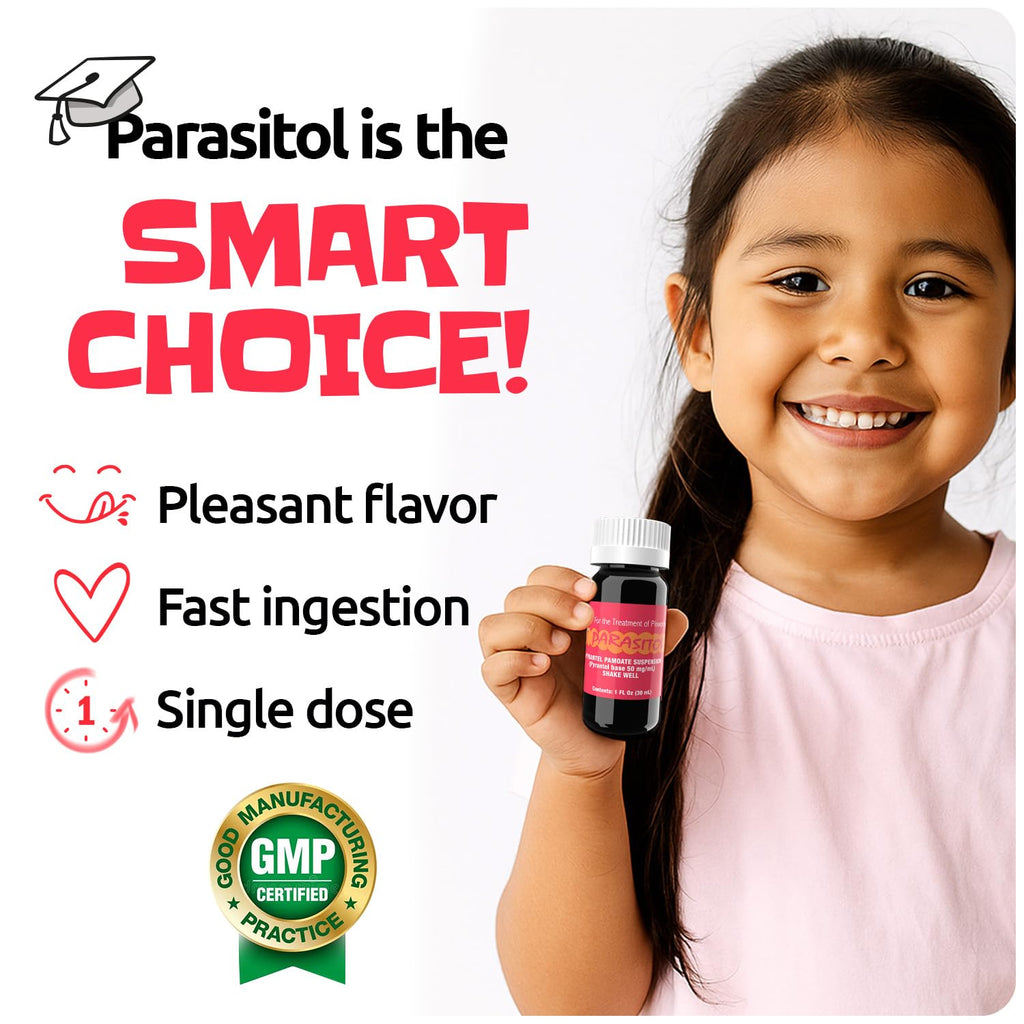 PARASITOL - Pinworm Medicine & Dewormer | 1 Fl Oz | 4-Pack