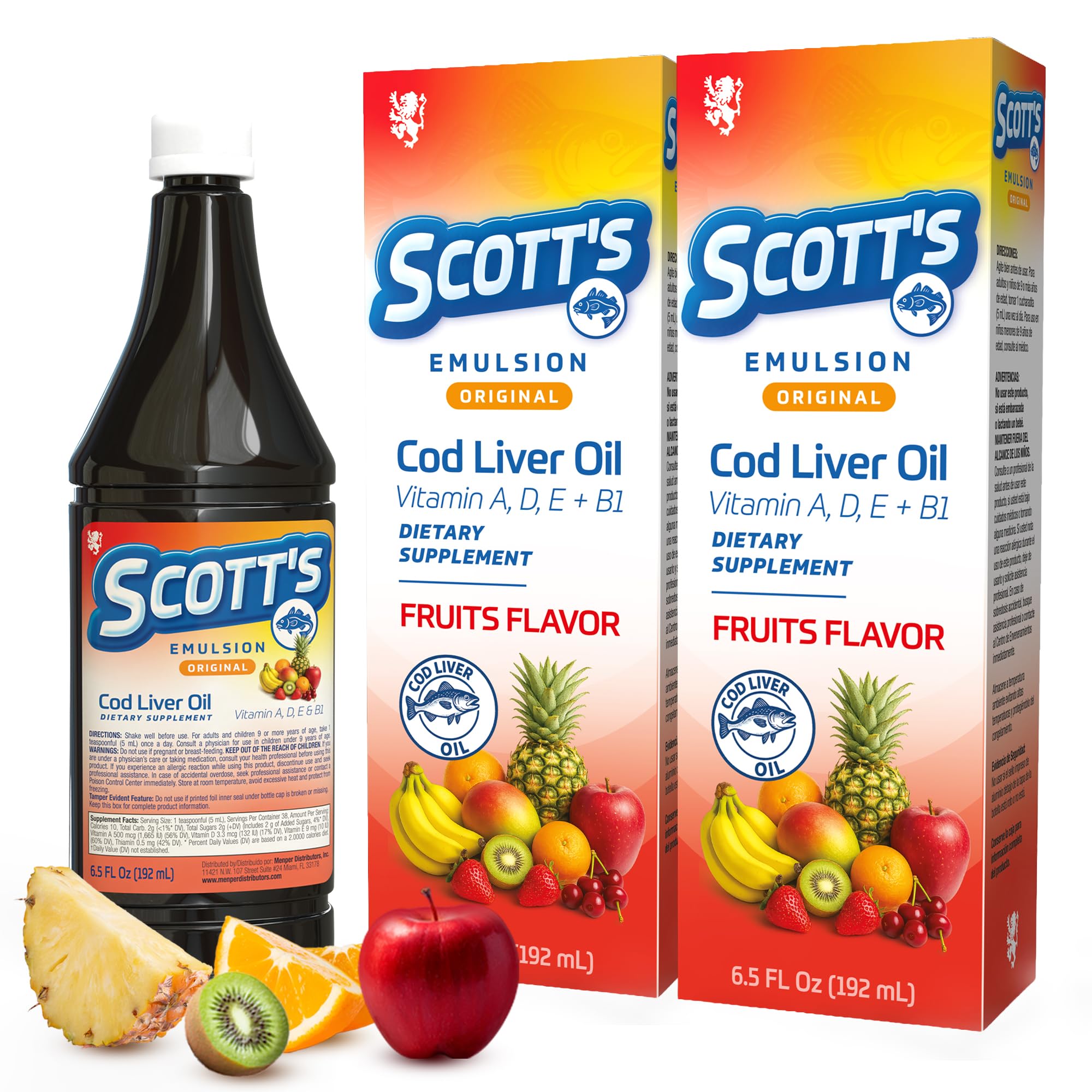 SCOTT'S EMULSION - Fruits Flavor | 6.5 Fl Oz | 2-Pack