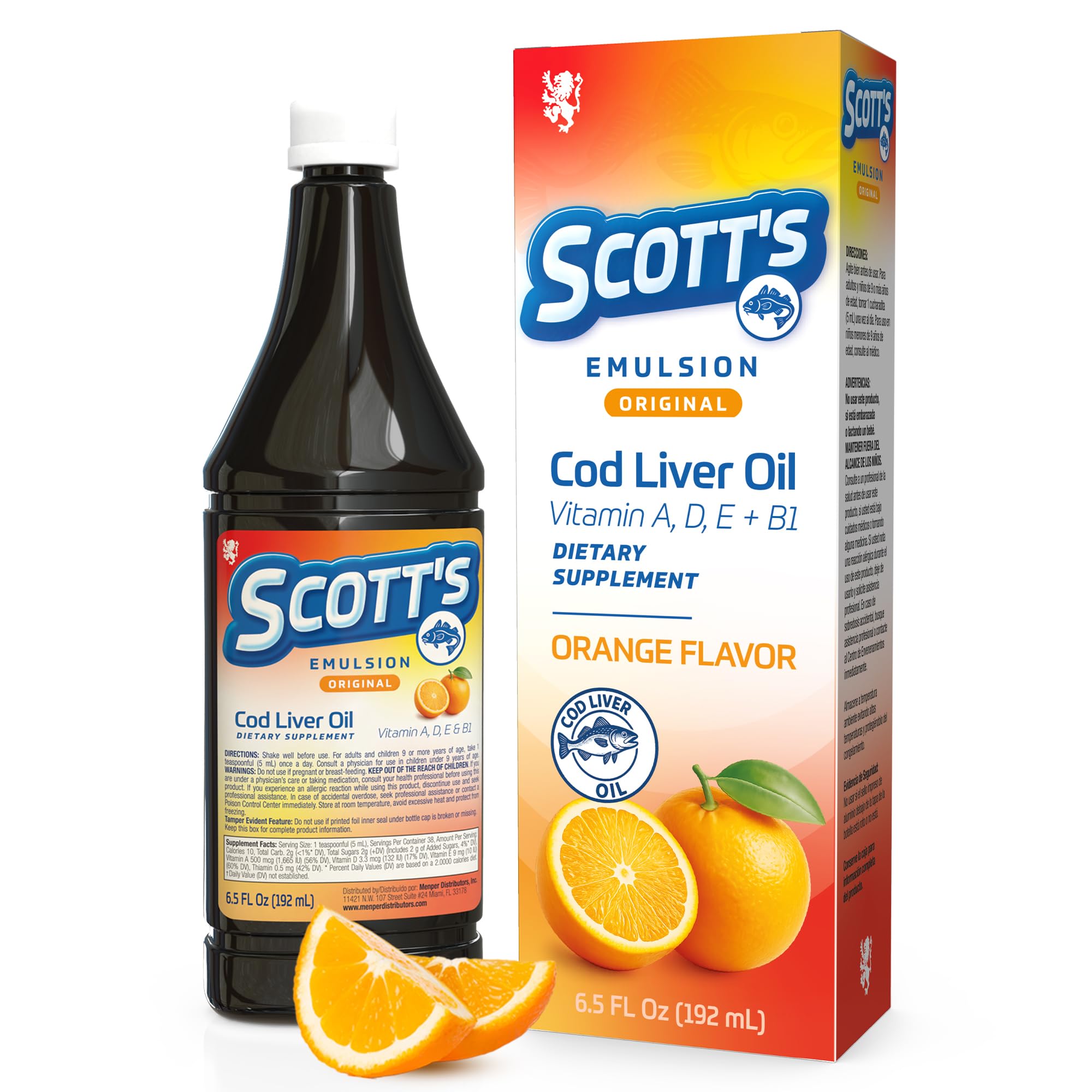 SCOTT'S EMULSION - Orange Flavor | 6.5 Fl Oz | 1-Pack