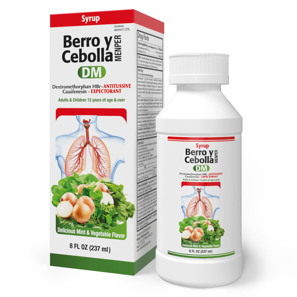 JARABE BERRO Y CEBOLLA DM – Herbal Cough Suppressant | 8 Fl Oz | 1-Pack