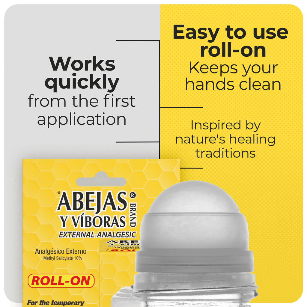 BEES AND VIPERS - Roll On Pain Relief | 3 Fl Oz | 1-Pack