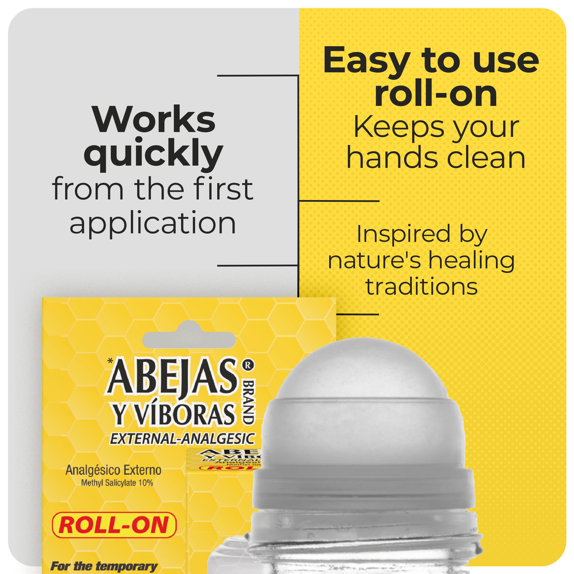 BEES AND VIPERS - Roll On Pain Relief | 3 Fl Oz | 1-Pack