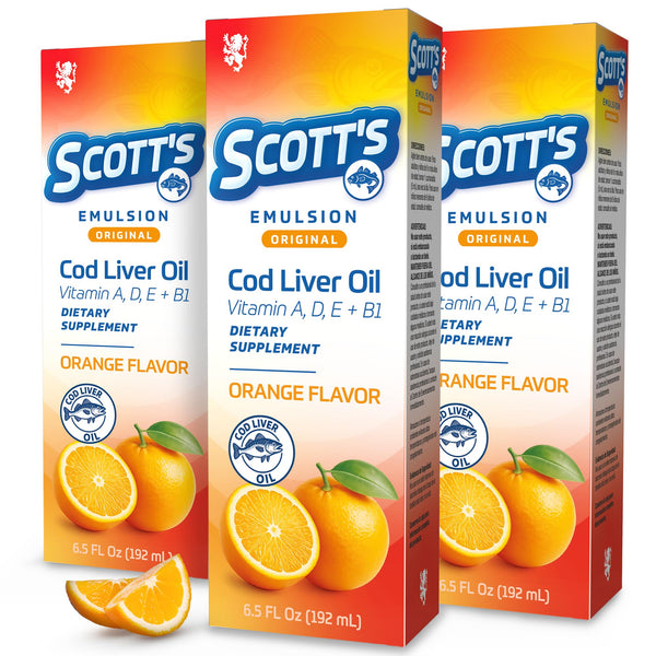 SCOTT'S EMULSION - Orange Cod Liver Oil | 6.5 Fl Oz | 3-Pack