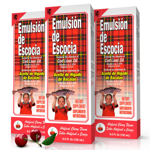 EMULSION DE ESCOCIA - Cherry Flavor | 6.5 Fl Oz | 3-Pack