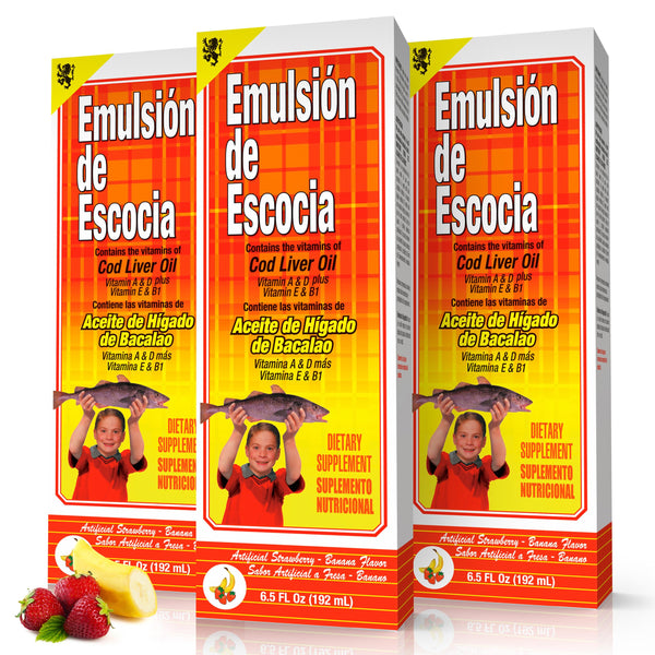 EMULSION DE ESCOCIA - Strawberry-Banana Cod Liver Oil | 6.5 Fl Oz