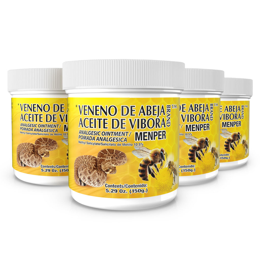 VENENO DE ABEJA ACEITE DE VIBORA - Soothing Ointment | 18.5 Oz | 4-Pack