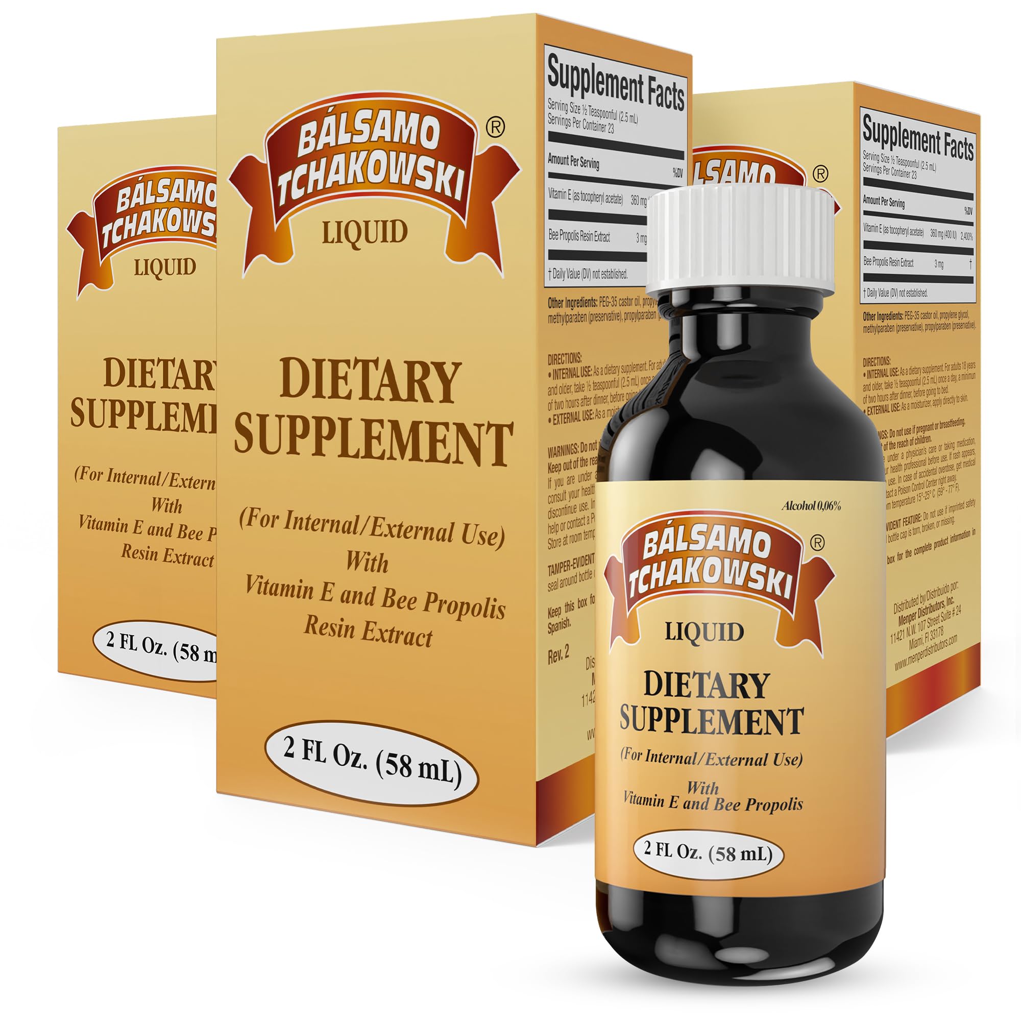BALSAMO TCHAKOWSKI - Liquid Bee Propolis Extract | 2 Fl Oz | 1-Pack