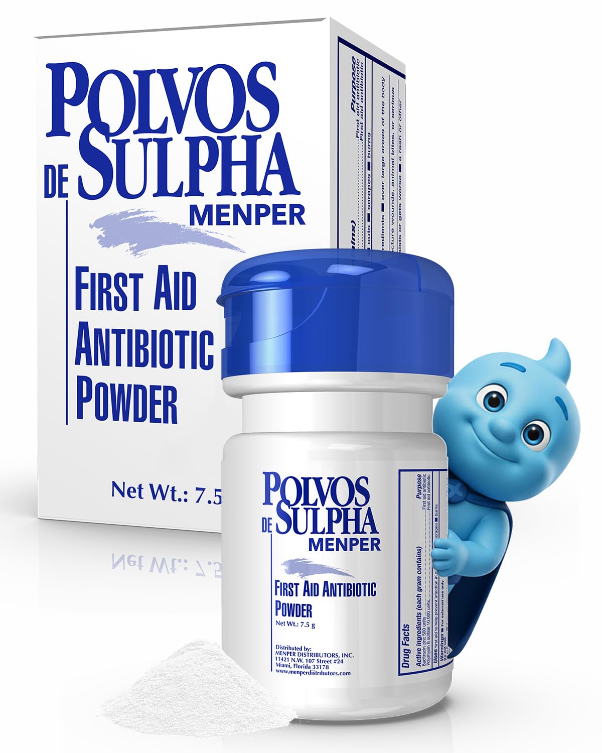 POLVOS DE SULPHA - Antibiotic Powder |  7.5 Gr | 1-Pack