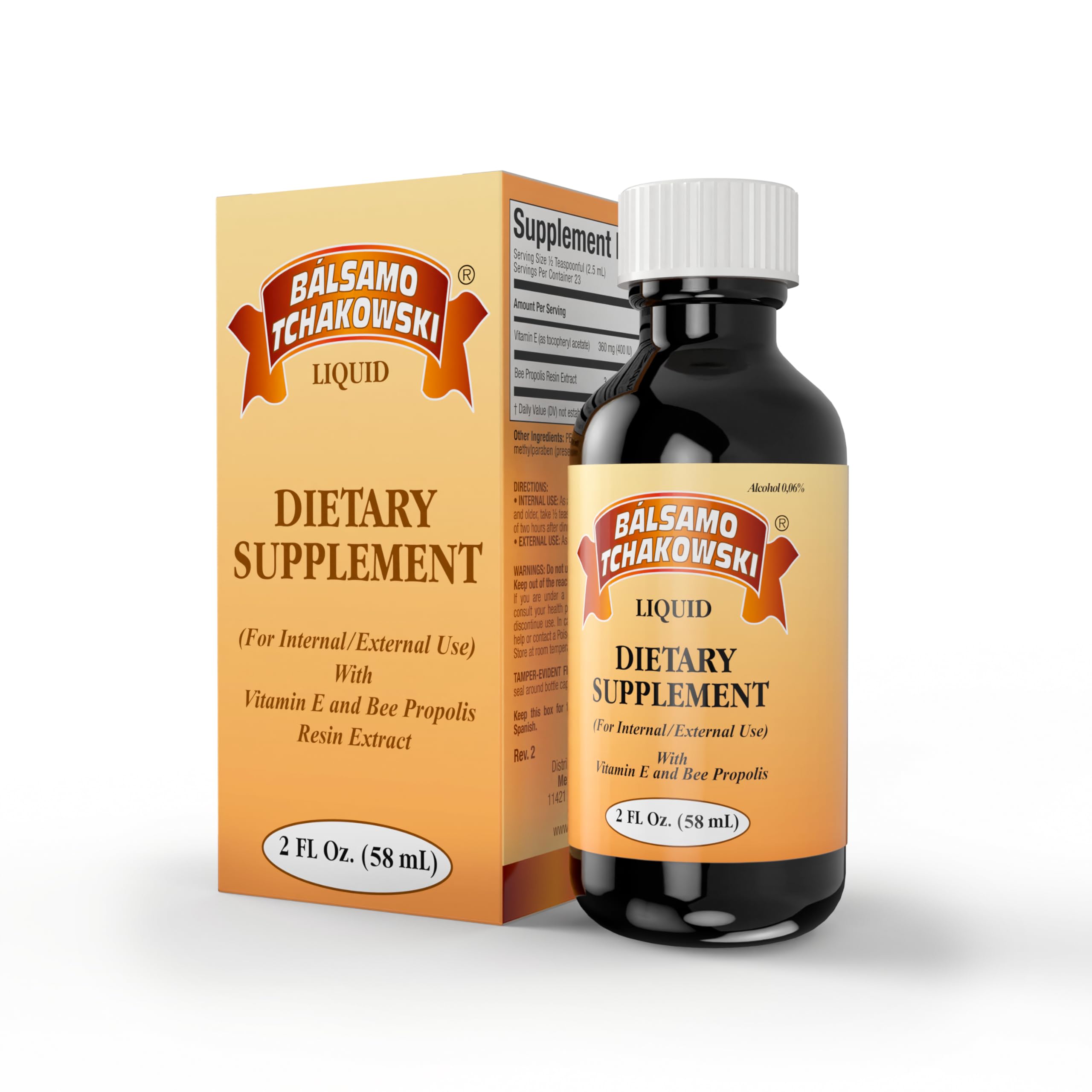 BALSAMO TCHAKOWSKI - Liquid Bee Propolis Extract | 2 Fl Oz | 1-Pack