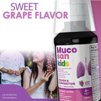 MUCOSAN - Jarabe para la tos sabor uva para niños | 4 fl oz | Paquete de 1