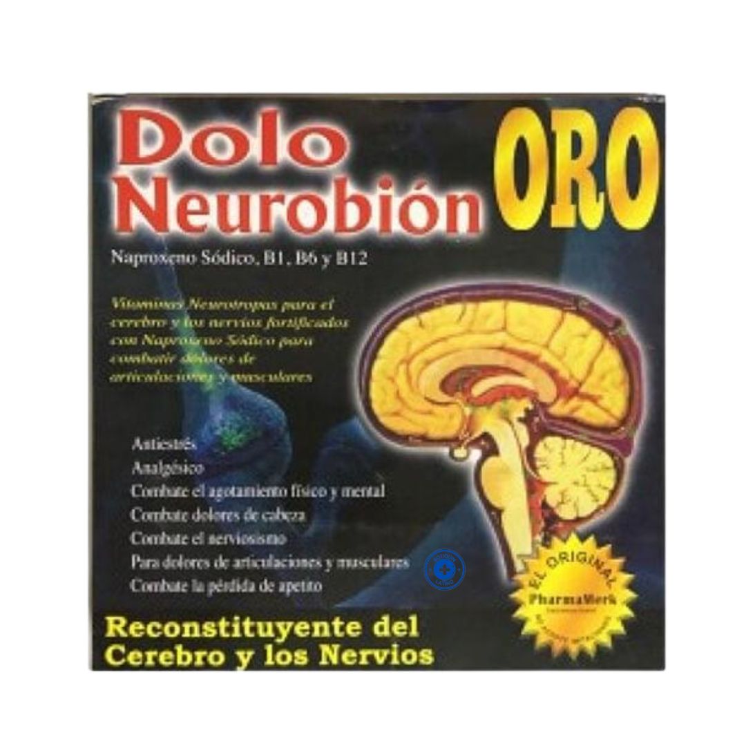 DOLO NEUROBION ORO AMPOLLAS BEBIBLES, CAJA QUE CONTIENE 10 VIALES.