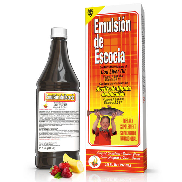 EMULSION DE ESCOCIA - Strawberry-Banana Cod Liver Oil | 6.5 Fl Oz | 1-Pack