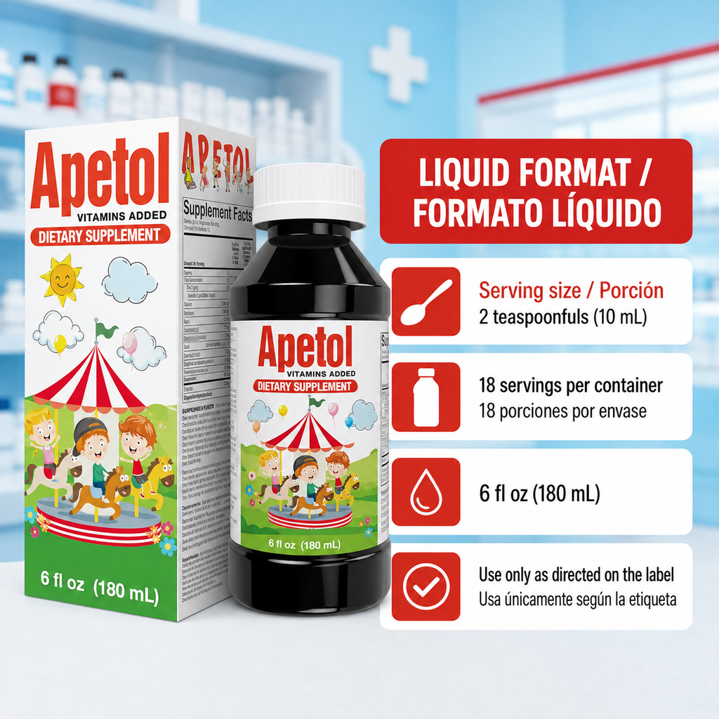 Porción y formato líquido de Apetol