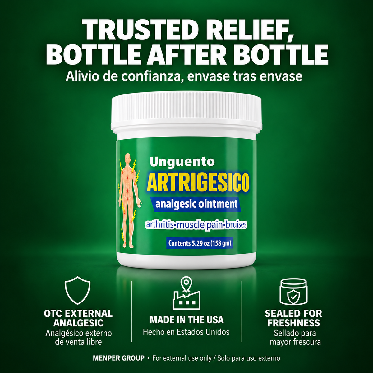 ARTRIGESICO: información del producto y fabricación.