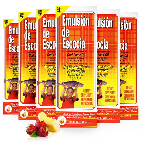 EMULSION DE ESCOCIA - Strawberry-Banana Cod Liver Oil | 6.5 Fl Oz