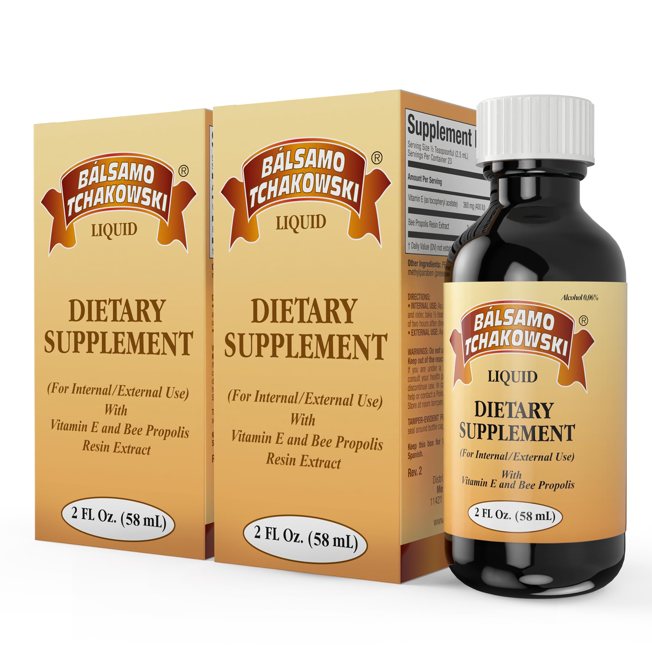 BALSAMO TCHAKOWSKI - Liquid Bee Propolis Extract | 2 Fl Oz | 1-Pack