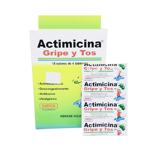 ACTIMICINA GRIPE Y TOS SOBRE 4 TABLECAP