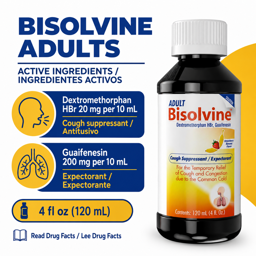 Ingredientes activos correctos de Bisolvine Adultos