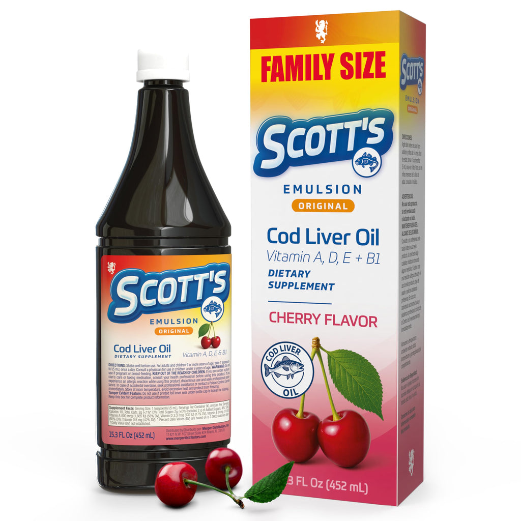 SCOTT'S EMULSION - Cherry Flavor | Family Size - 15.3 Fl Oz | 1-Pack