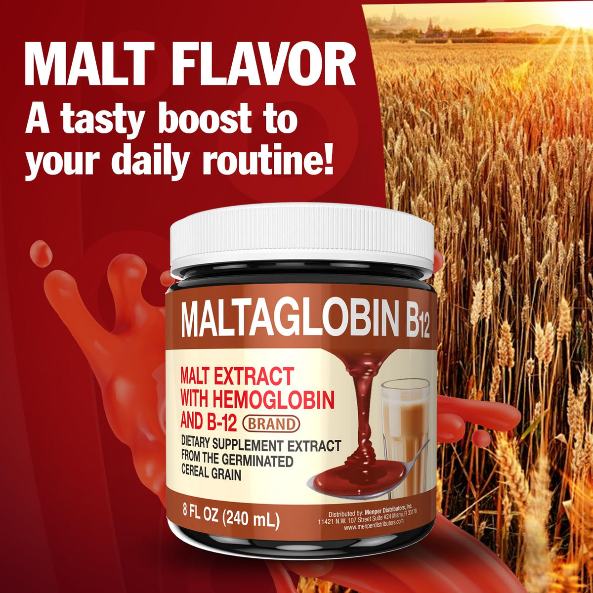 Maltaglobin B12 suplemento líquido sabor malta