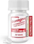 DURALGINA Extra Strength acetaminophen 500 mg, 30-tablet bottle