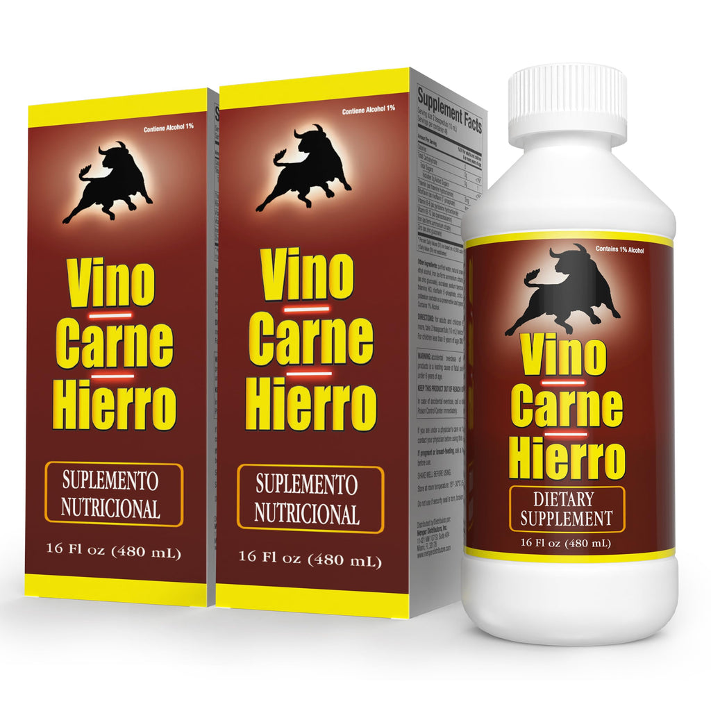 VINO CARNE HIERRO - Iron Supplement | 16 Fl Oz
