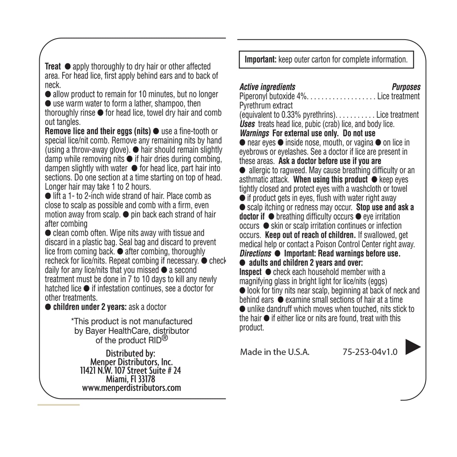 LIENDREX - Lice Shampoo for Kids and Adults | 4 Fl Oz | 1-Pack