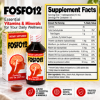 FOSFO12 Supplement Facts: panel nutricional, vitaminas, minerales y otros ingredientes