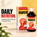 FOSFO12: vitaminas y minerales en formato líquido, frasco de 237 mL