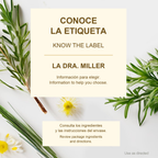 LA DRA. MILLER: consulta ingredientes e instrucciones del envase / review package ingredients and directions
