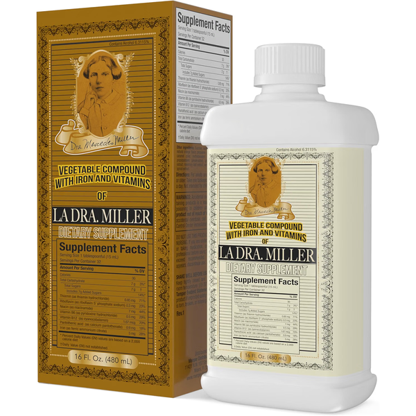 LA DRA. MILLER - Suplemento Líquido con Hierro y Vitaminas B | 16 Fl Oz
