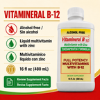Vitamineral B-12 multivitamínico líquido con zinc sin alcohol